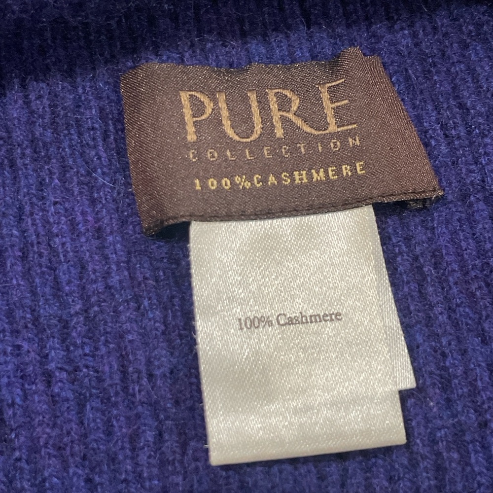 Pure Collection 100% Cashmere Scarf Ruffle Edge – Royal Blue 💙(B41)✨